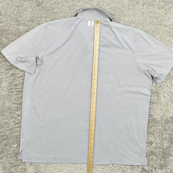 Adidas Men's Adult Size 2XL Polo Golf Climalite Gray Polyester Short Sleeve - Picture 4 of 8